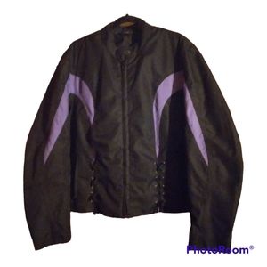 Woman's Nexgen Riding Jacket. Black and purple.